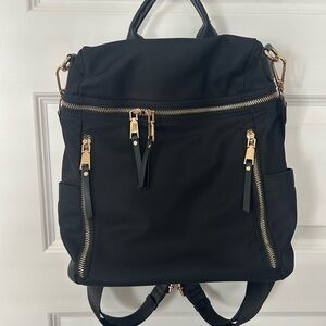 Miztique Sienna Nylon Convertible Backpack In Black